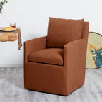 KINWELL 25 Performance Fabric Upholstered Rolling Dining Armchair