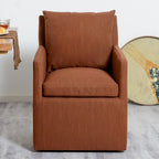 KINWELL 25 Performance Fabric Upholstered Rolling Dining Armchair