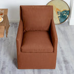 KINWELL 25 Performance Fabric Upholstered Rolling Dining Armchair