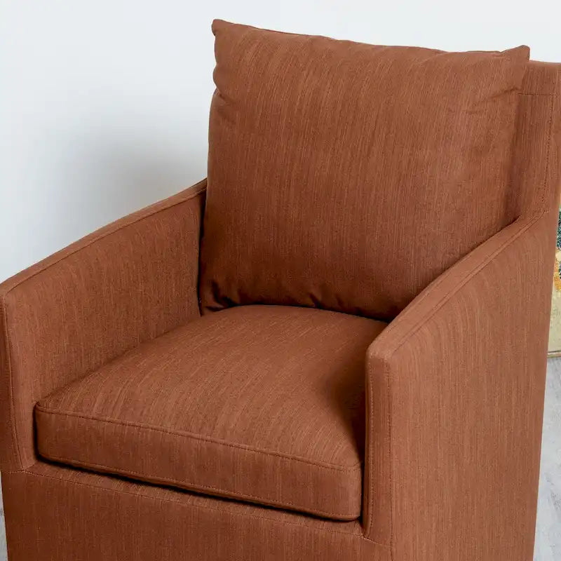 KINWELL 25 Performance Fabric Upholstered Rolling Dining Armchair