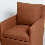 KINWELL 25 Performance Fabric Upholstered Rolling Dining Armchair