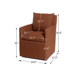 KINWELL 25 Performance Fabric Upholstered Rolling Dining Armchair