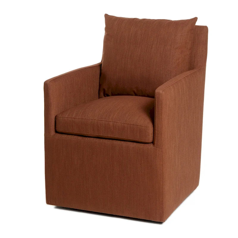 KINWELL 25 Performance Fabric Upholstered Rolling Dining Armchair