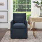 KINWELL 25 Performance Fabric Upholstered Rolling Dining Armchair