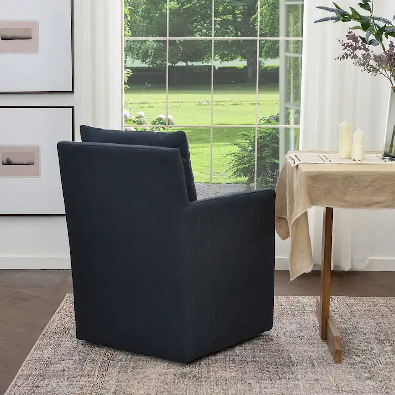 KINWELL 25 Performance Fabric Upholstered Rolling Dining Armchair