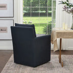 KINWELL 25 Performance Fabric Upholstered Rolling Dining Armchair
