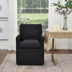 KINWELL 25 Performance Fabric Upholstered Rolling Dining Armchair