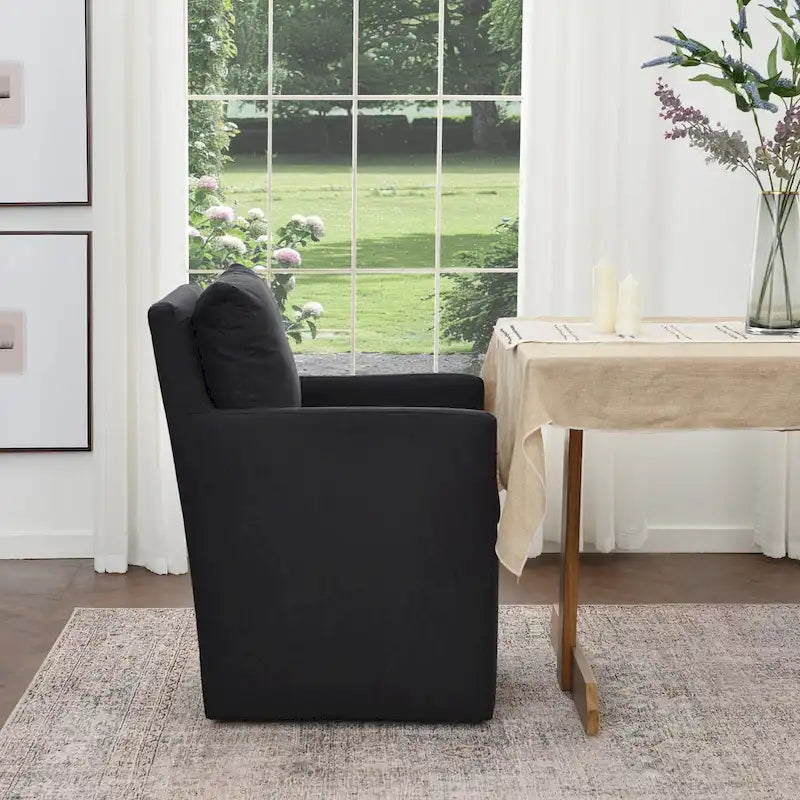 KINWELL 25 Performance Fabric Upholstered Rolling Dining Armchair