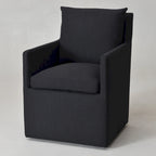 KINWELL 25 Performance Fabric Upholstered Rolling Dining Armchair