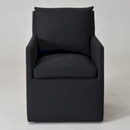 KINWELL 25 Performance Fabric Upholstered Rolling Dining Armchair