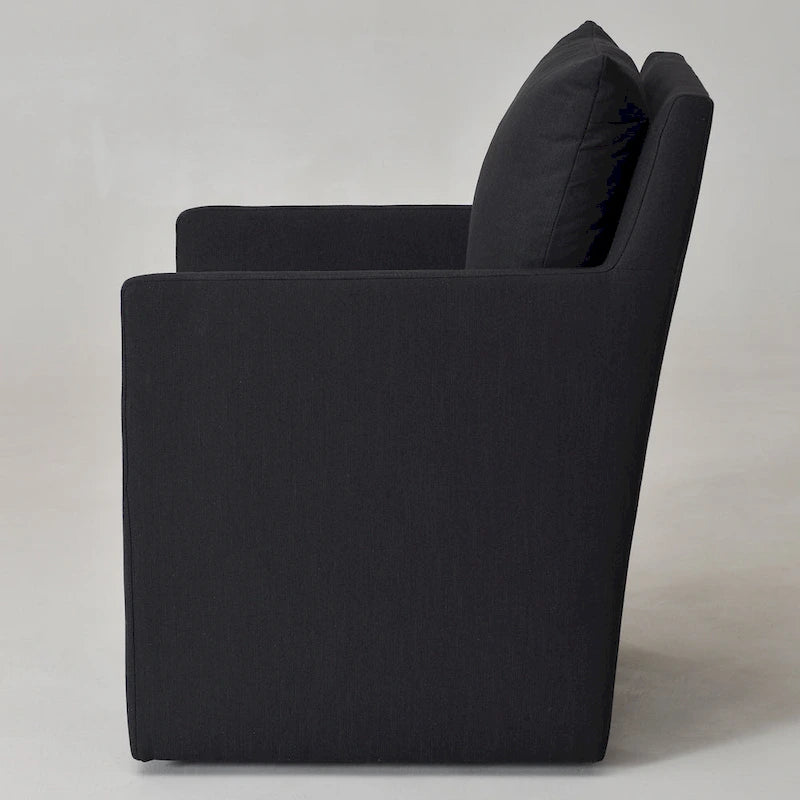 KINWELL 25 Performance Fabric Upholstered Rolling Dining Armchair