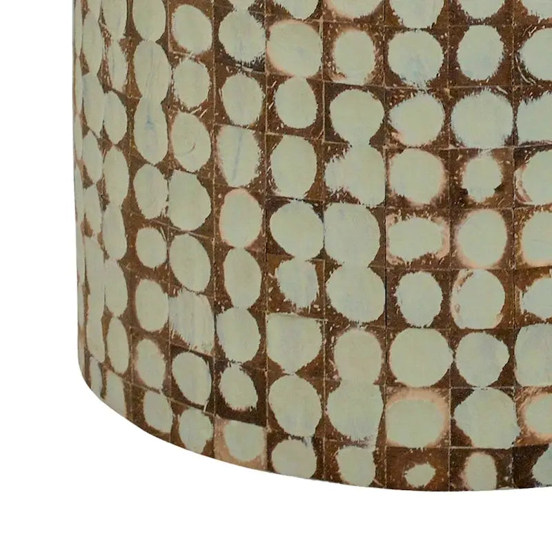 Round Coconut Shell Mosaic Accent Table by East at Main