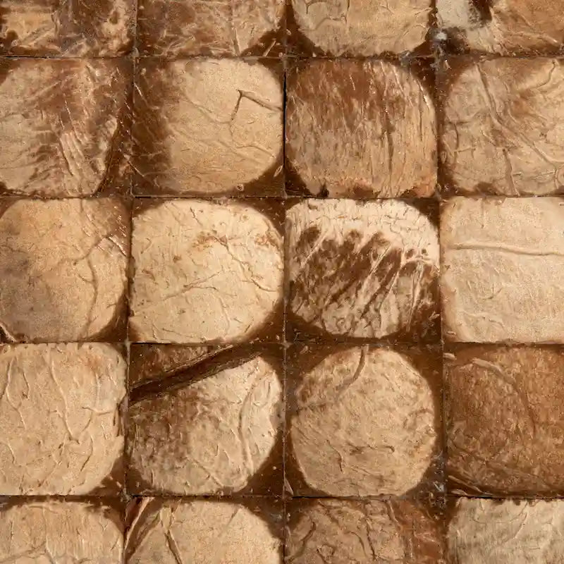 Round Coconut Shell Mosaic Accent Table by East at Main