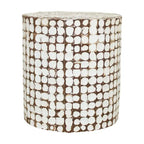 Round Coconut Shell Mosaic Accent Table by East at Main