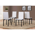 Roundhill Furniture Noyes Faux Leather Seat Metal Frame Black Dining Chairs, Set of 4