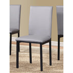 Roundhill Furniture Noyes Faux Leather Seat Metal Frame Black Dining Chairs, Set of 4