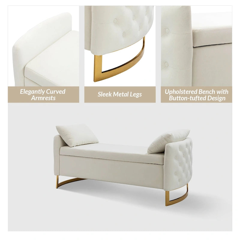 Robert Modern Upholstered Flip Top Storage Bench by HULALA HOME