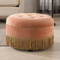 Yaris Upholstered Round Accent Ottoman