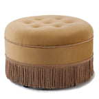 Yaris Upholstered Round Accent Ottoman