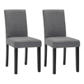 Faux Leather or Fabric Parsons Dining Chairs Set of 2 with Wood Legs
