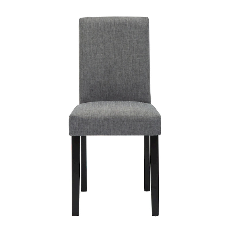 Faux Leather or Fabric Parsons Dining Chairs Set of 2 with Wood Legs