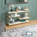 Mathis 55 Wide Rectangular Console Table with Faux Marble Top