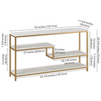 Mathis 55 Wide Rectangular Console Table with Faux Marble Top