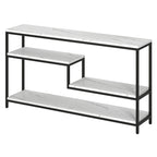 Mathis 55 Wide Rectangular Console Table with Faux Marble Top