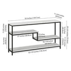 Mathis 55 Wide Rectangular Console Table with Faux Marble Top