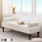 Velvet Bedroom Bench Pink/ Beige/ Blue/ Gray Upholstered Bench with Button-Tufted 60.2.