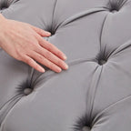 Velvet Bedroom Bench Pink/ Beige/ Blue/ Gray Upholstered Bench with Button-Tufted 60.2.