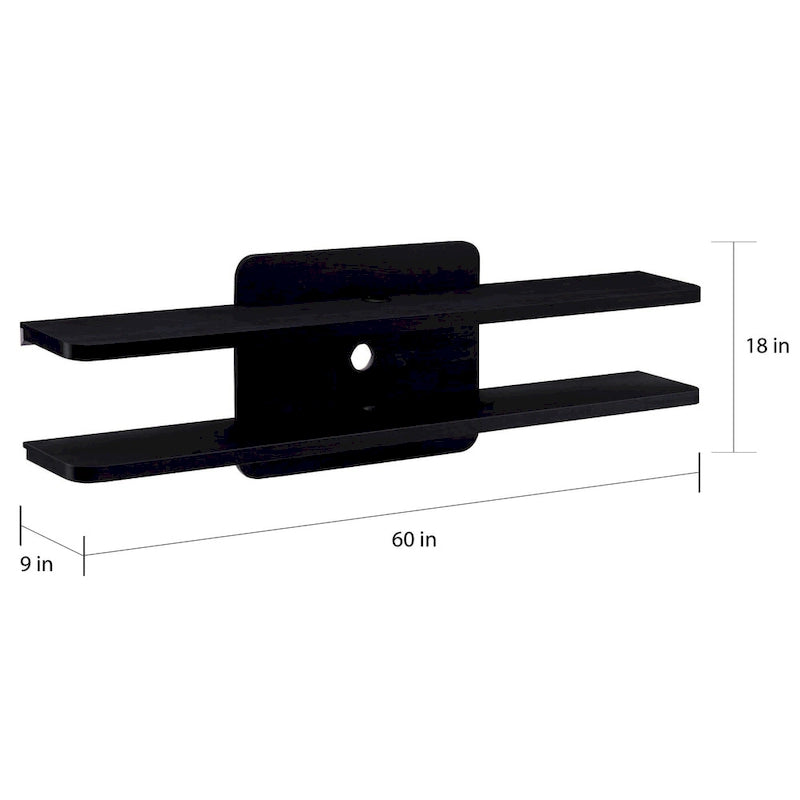 Rydstorp Modern 60-inch Metal 2-Shelf Wall-mounted TV Console Shelves by Carson Carrington