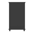 55.1H Buffet Lacquer Sideboard Storage Cabinet Glass Doors Bookcase