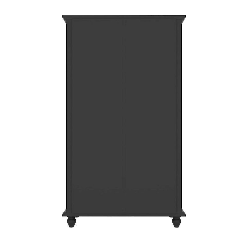 55.1H Buffet Lacquer Sideboard Storage Cabinet Glass Doors Bookcase