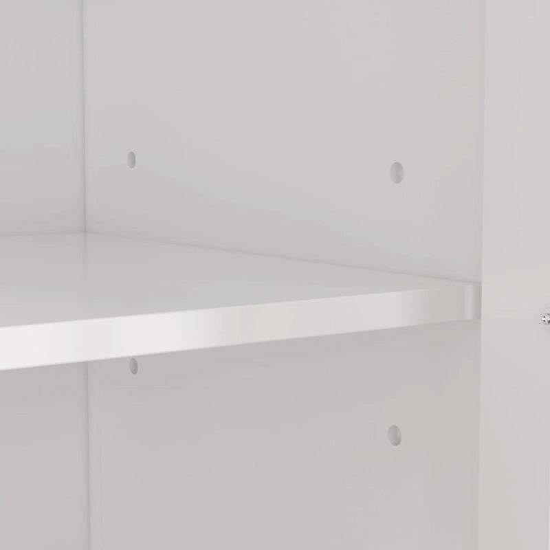 55.1H Buffet Lacquer Sideboard Storage Cabinet Glass Doors Bookcase