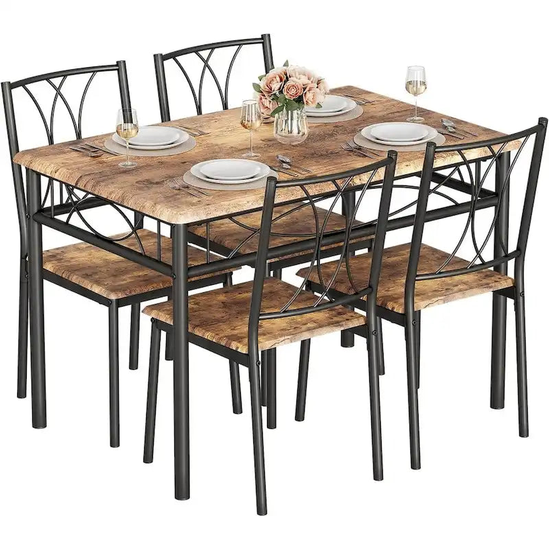 Dining Room Kitchen Table Set with 4 Chairs