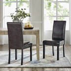 Monsoon Villa Faux Leather Parson Dining Chairs (Set of 2)