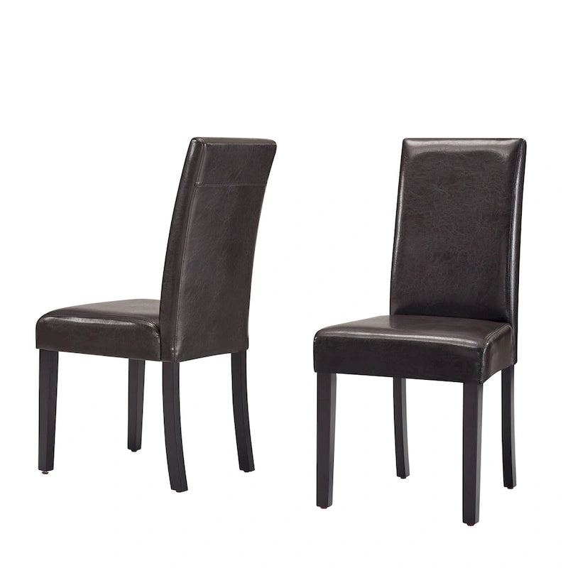 Monsoon Villa Faux Leather Parson Dining Chairs (Set of 2)