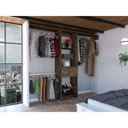 TUHOME Manchester 250 Closet System with 5 Open Shelves, 1 Drawer, and 3 Metal Rods - N/A