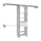 TUHOME Manchester 250 Closet System with 5 Open Shelves, 1 Drawer, and 3 Metal Rods - N/A