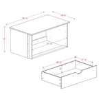 Palace Imports 100% Solid Wood 2-Drawer Internal Chest for Kyle Wardrobe Armoires