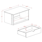 Palace Imports 100% Solid Wood 2-Drawer Internal Chest for Kyle Wardrobe Armoires