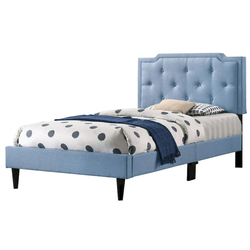 Deb Transitional Tufted Upholstered Panel Bed