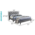 Deb Transitional Tufted Upholstered Panel Bed