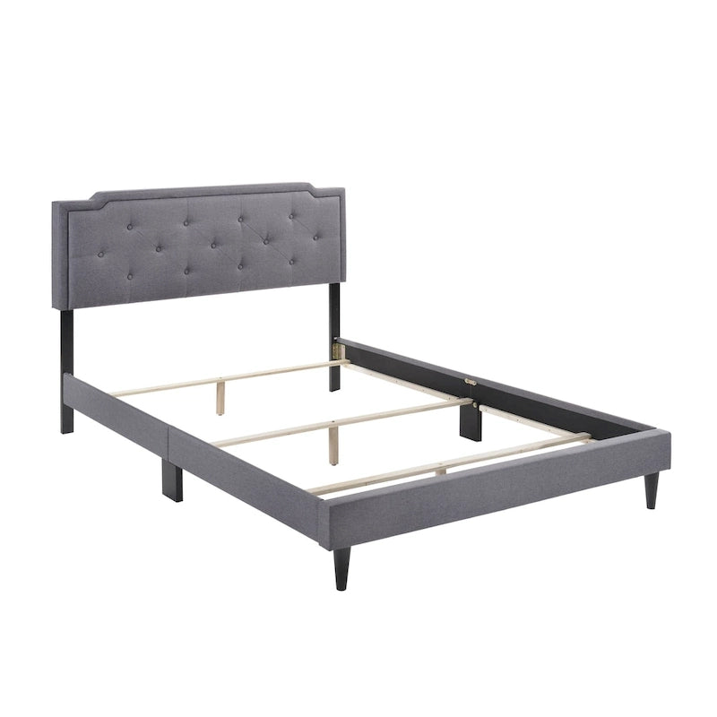 Deb Transitional Tufted Upholstered Panel Bed