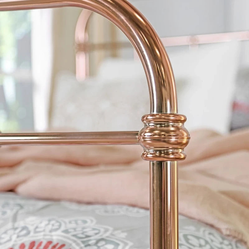 Furniture of America Vore Modern Gold Metal Slatted Panel Bed