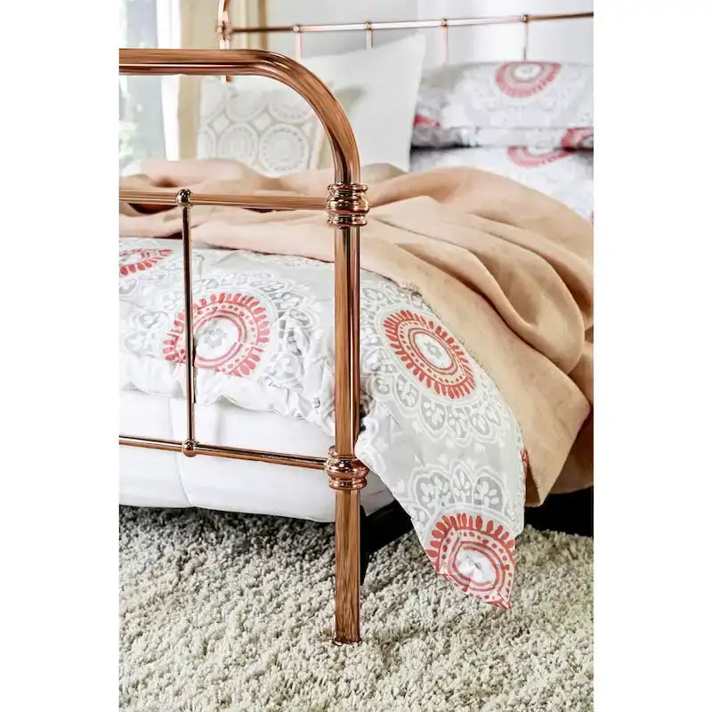 Furniture of America Vore Modern Gold Metal Slatted Panel Bed