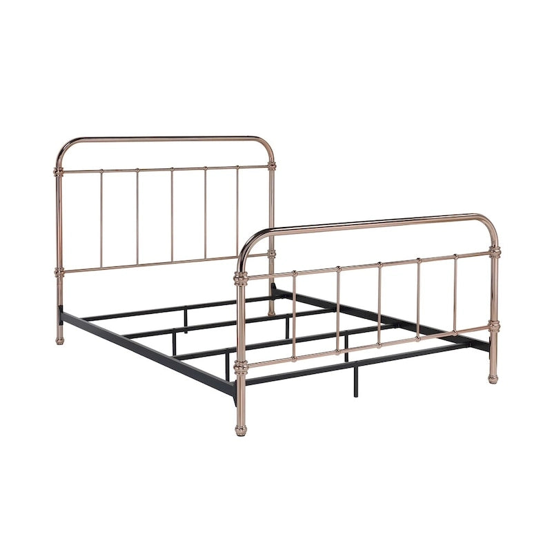 Furniture of America Vore Modern Gold Metal Slatted Panel Bed