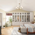 Combo Large Frosted Glass Closet: Versatile Wardrobe Options Armoires