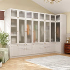Combo Large Frosted Glass Closet: Versatile Wardrobe Options Armoires
